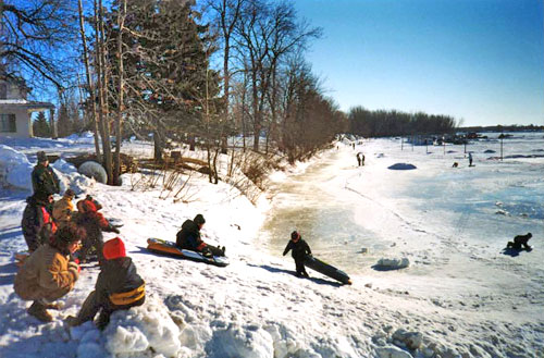 Snow sliding Rivière Saint-Anne